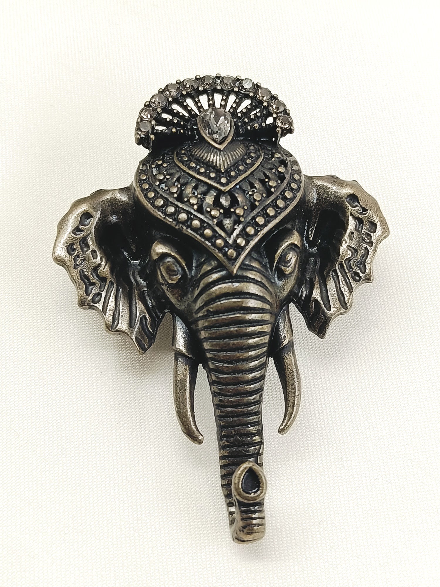 Janesh Antique Gold Elephant Men's Brooch