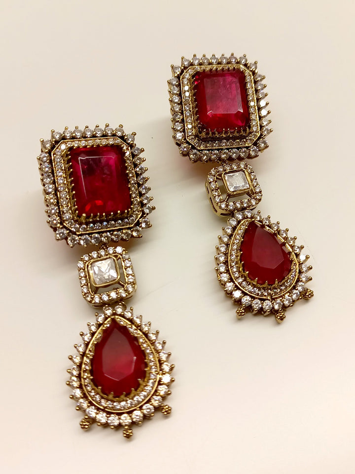 Hallie Ruby Victorian Earrings