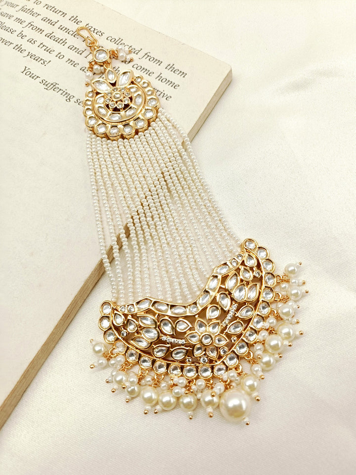 Anshini White Kundan Passa