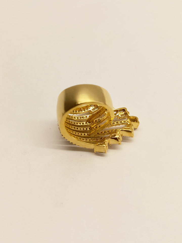  Stunning Naveena Golden Tone American Diamond Finger Ring with exquisite craftsmanship and dazzling details