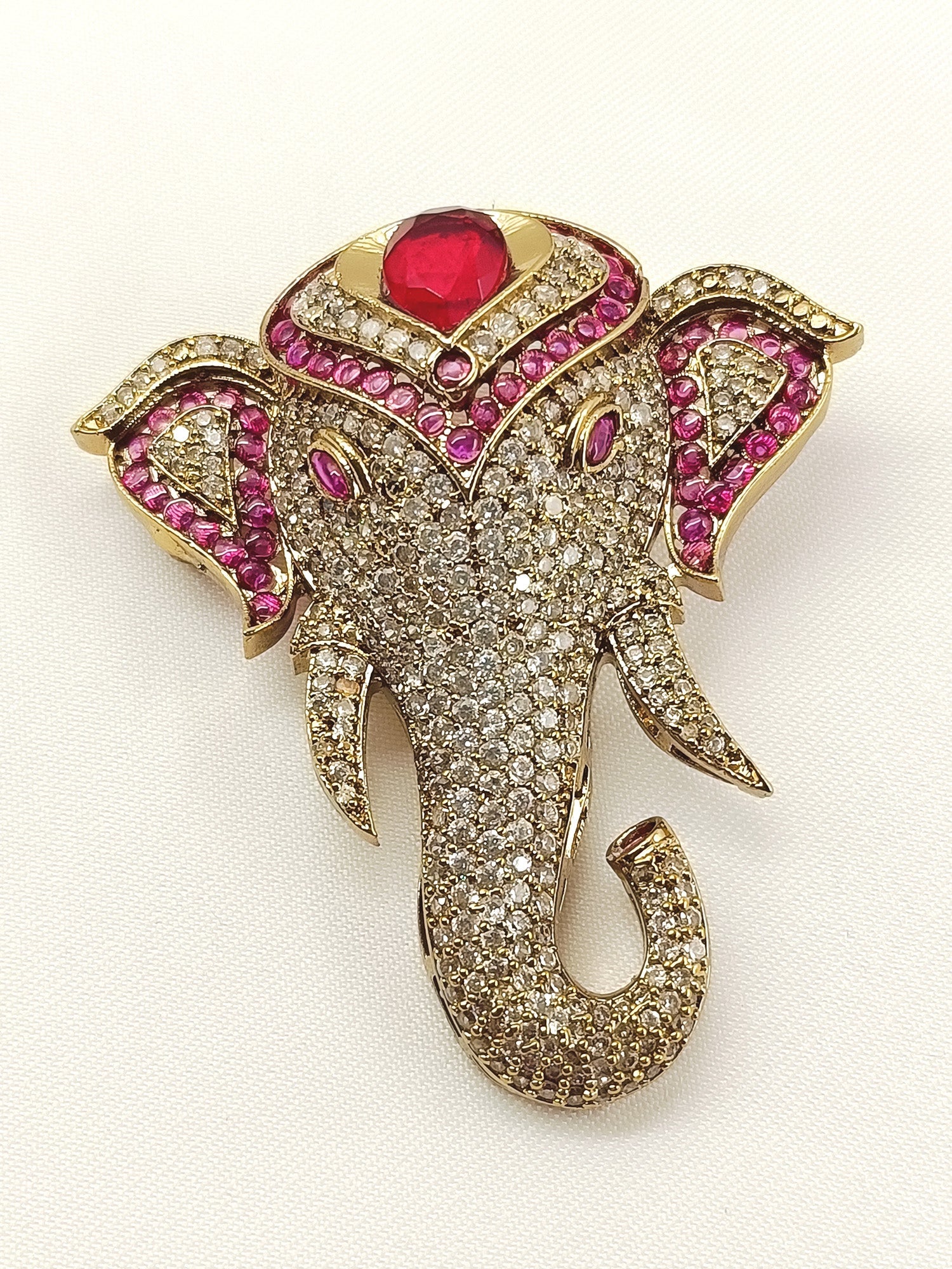 Aarit Ruby Elephant's Brooch
