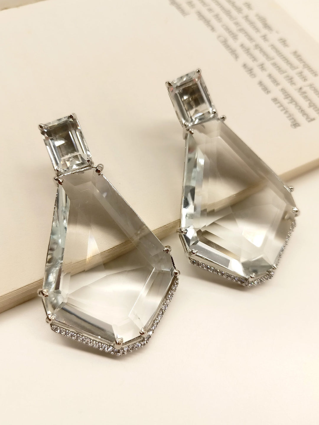 Delilah White American Diamond Earrings