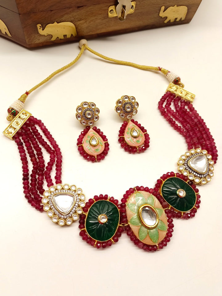 Zunaira R & G Meenakari Choker Set