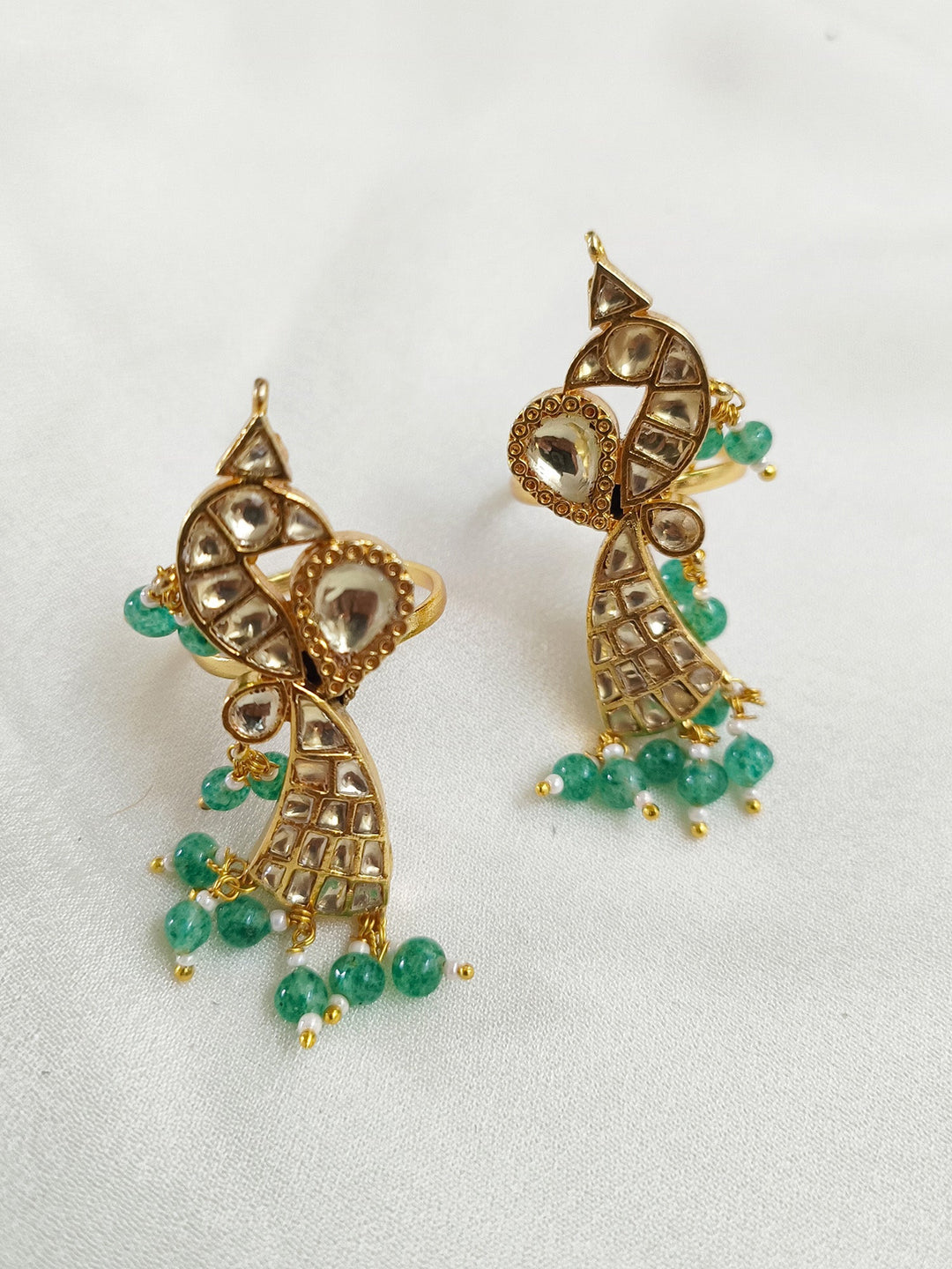 Rimjhim Mint Green Kundan Toe Ring