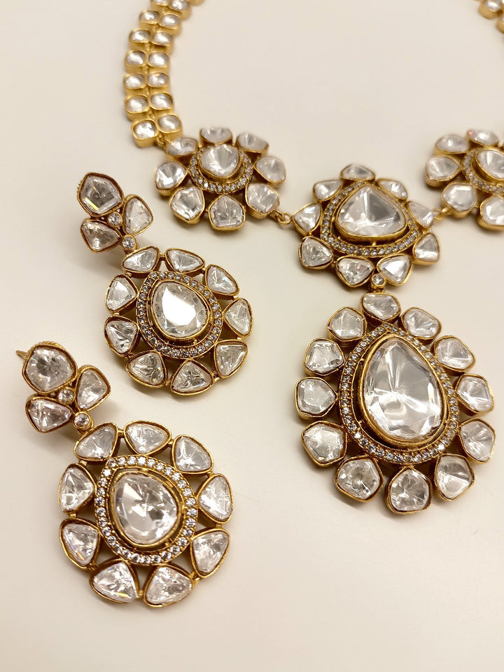 Doris White Kundan Necklace Set