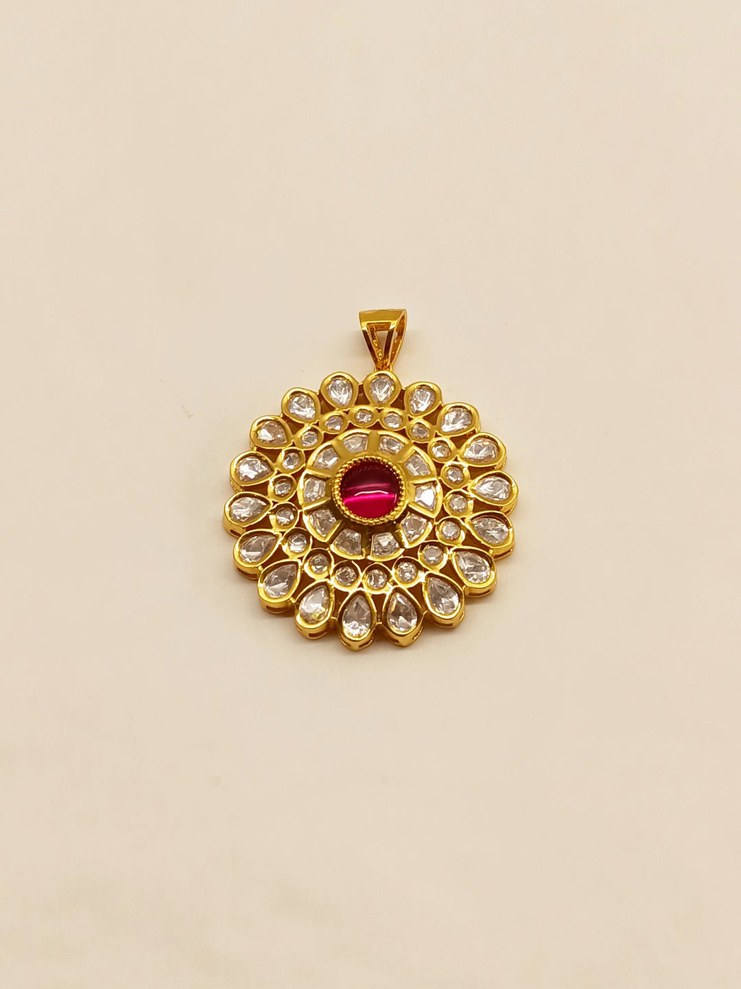 Padma Ruby Kundan Pendant Set