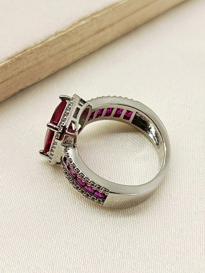  Exquisite Gemi Ruby American Diamond Finger Ring with high-quality gemstones and intricate craftsmanship