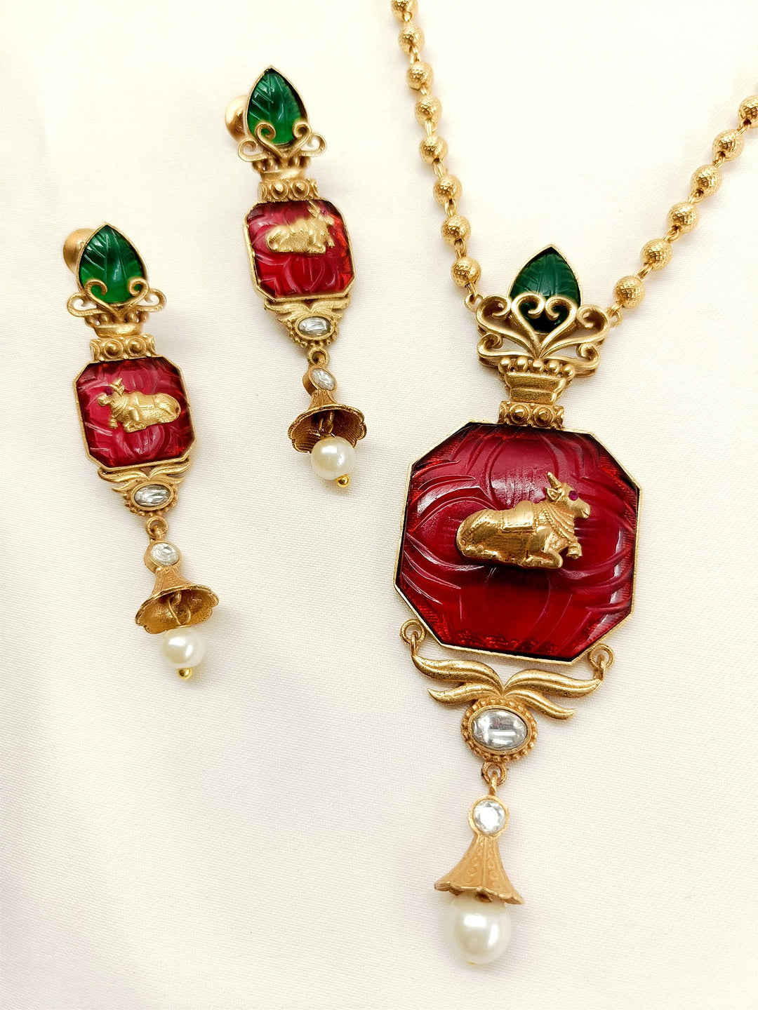 Pankhi R & G Antique Pendant Set