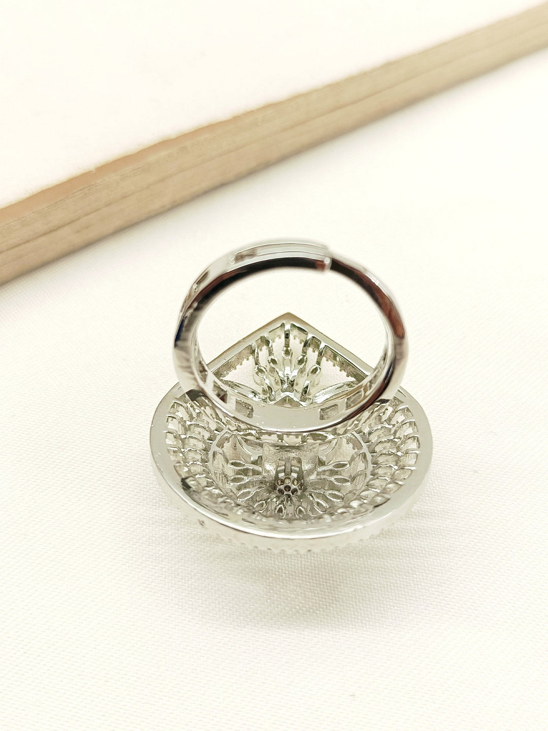 Beautiful Aakruti White American Diamond Finger Ring for Women