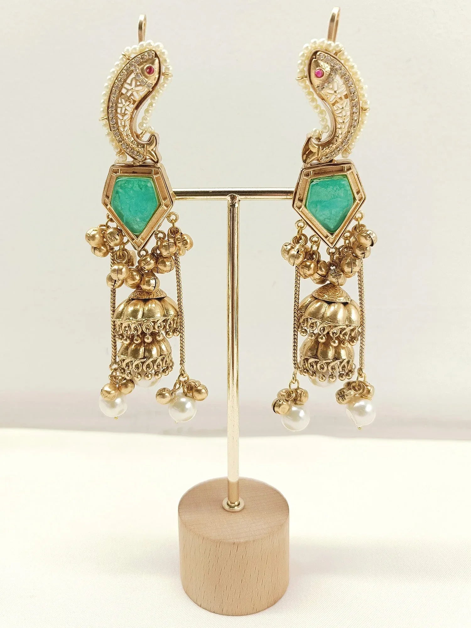 Gurpraveen Mint Green Boutique Jhumki