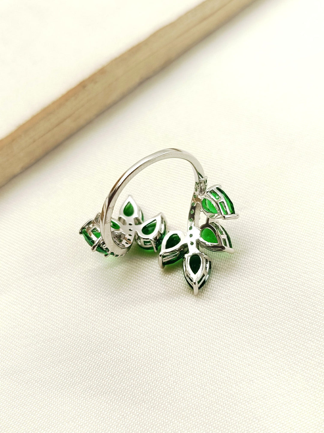  Sparkling Jhalaka Green American Diamond Finger Ring for a Touch of Glamour