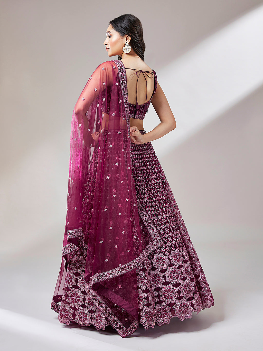 Heavy Sequins Embroidered Net Stitched Lehenga choli