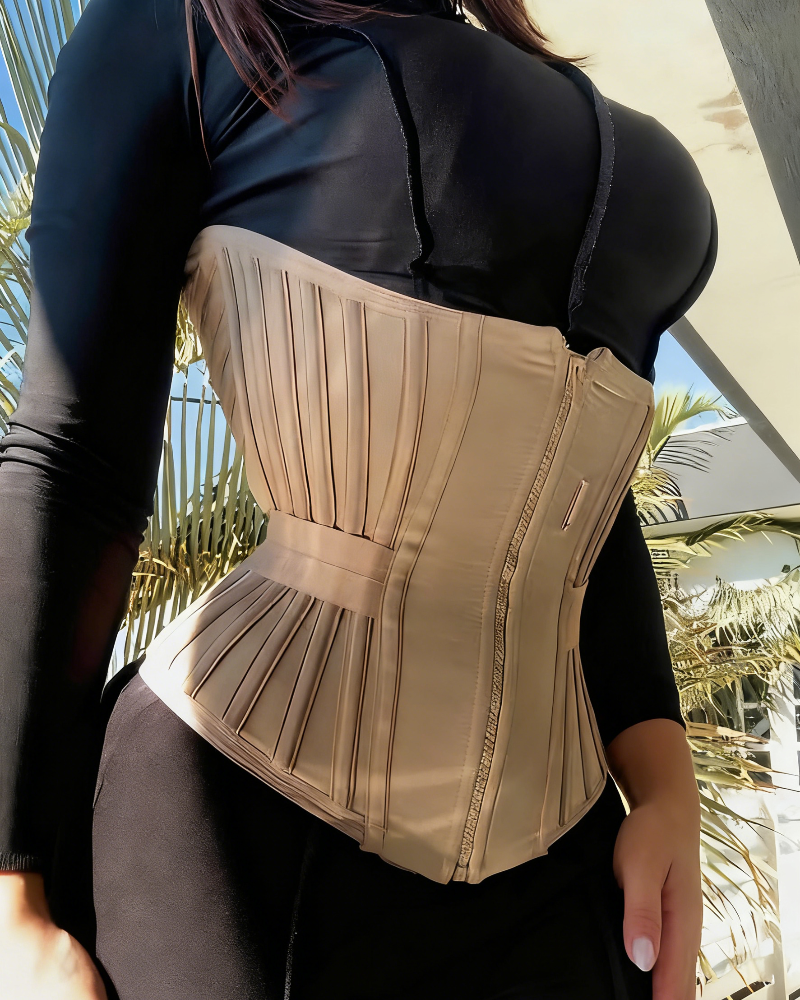 Fajas Colombianas Boned Corset Waist Trainer With Elastic Band