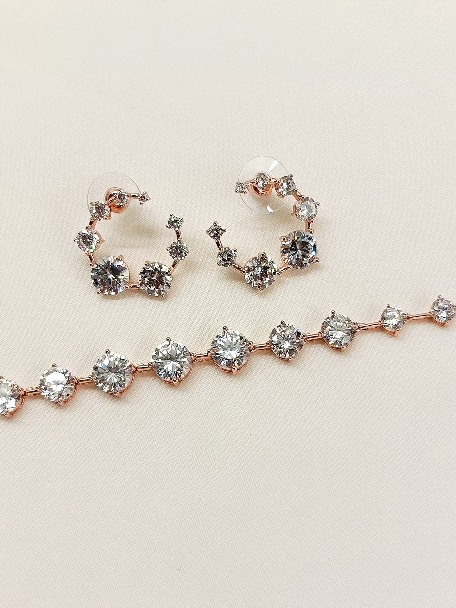 Laney Rose Gold American Diamomd Necklace Set