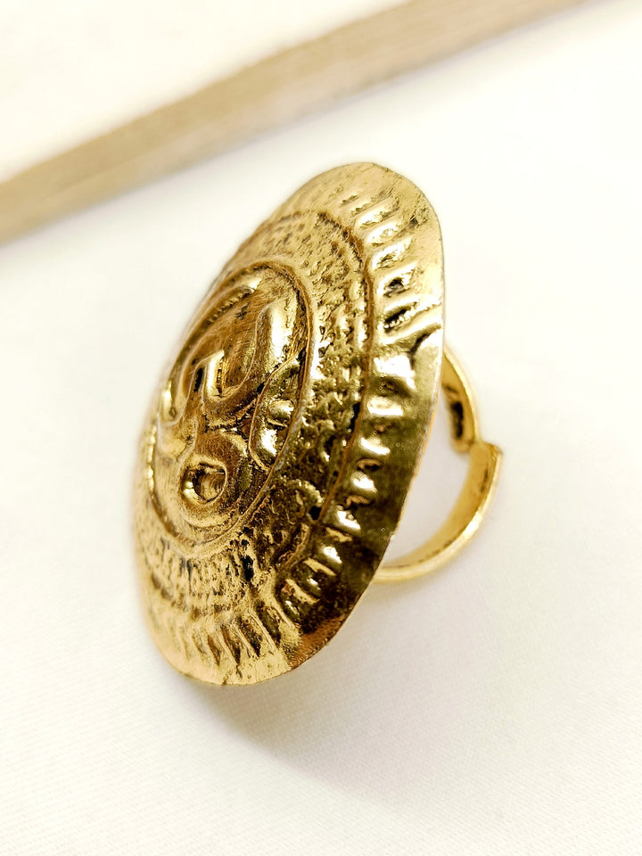 Pratima Golden Tribal Finger Ring