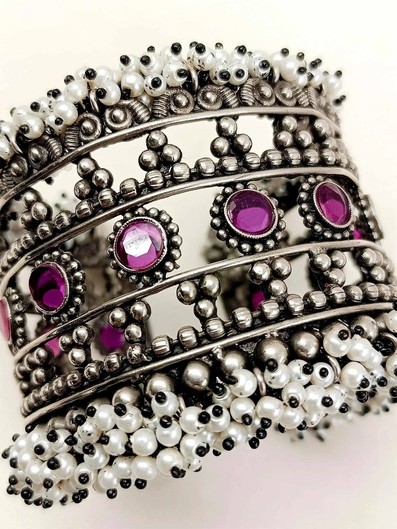 Arina Ruby Oxidized Bracelet