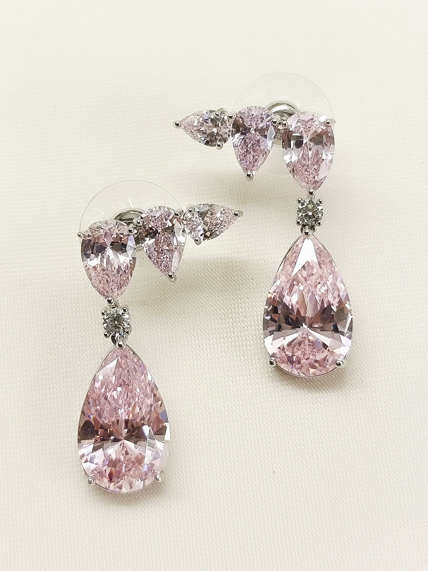 Ruval Baby Pink American Diamond Earring