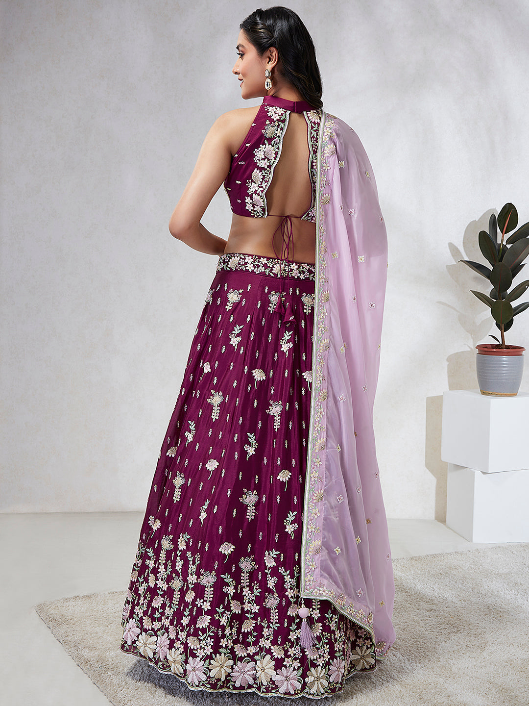 Georgette Sequins with Heavy Zarkan Embroidered Stitched Lehenga choli