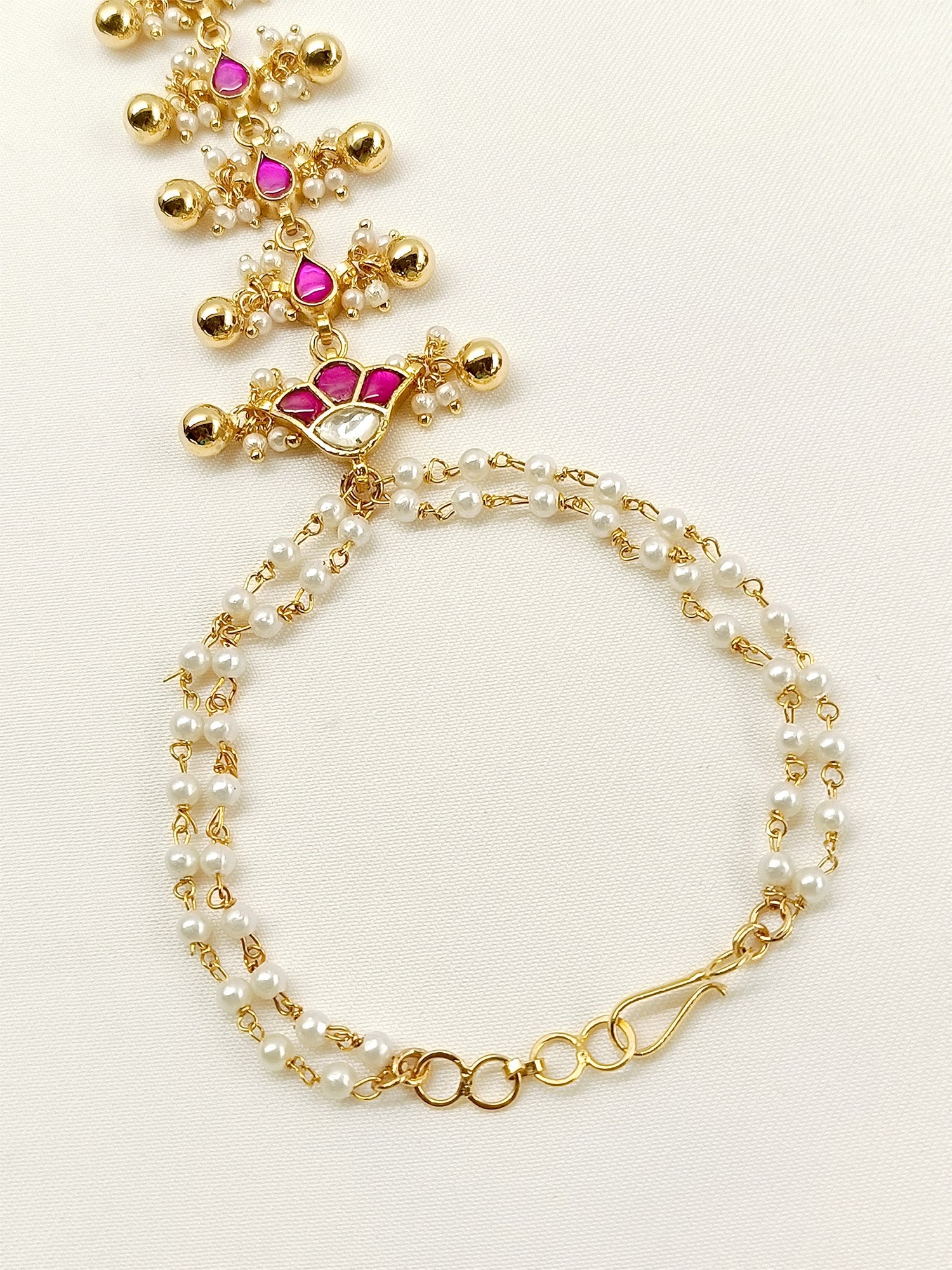 Jiyana Ruby Kundan Hathphool Set Of 2