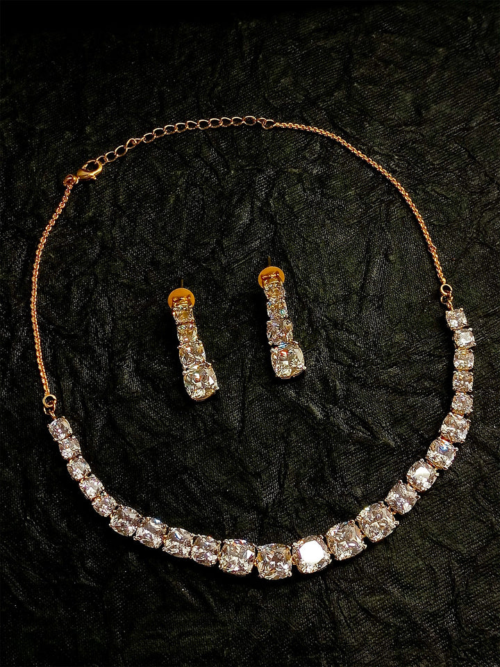 Preeti White American Diamond Necklace Set