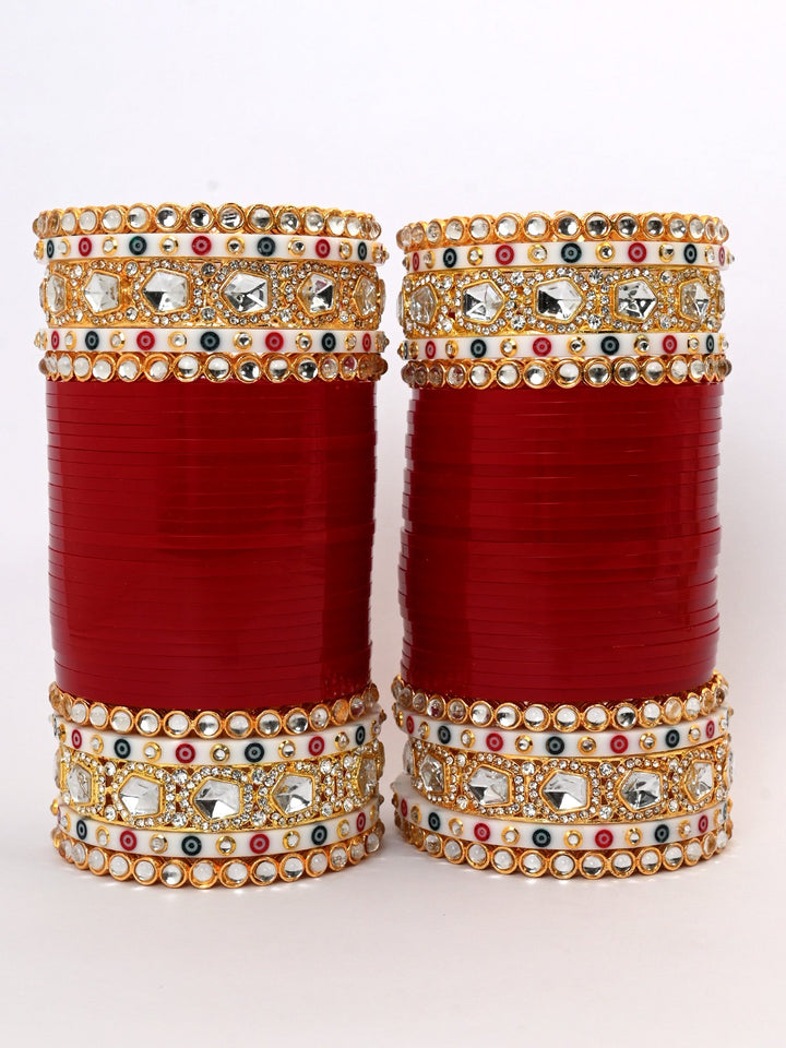 Rubina Maroon Kundan Chura Set