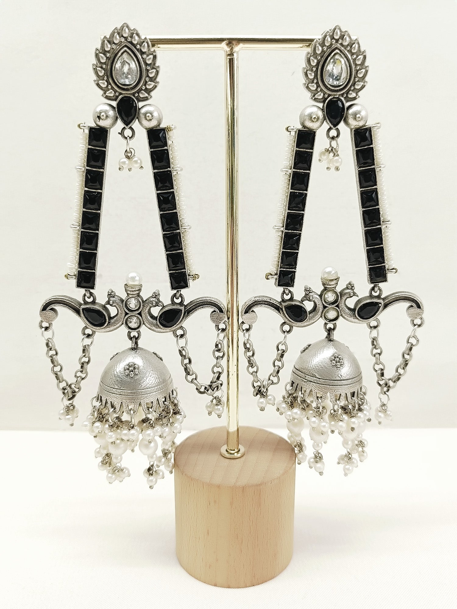 Zahra Black Oxidized Jhumki