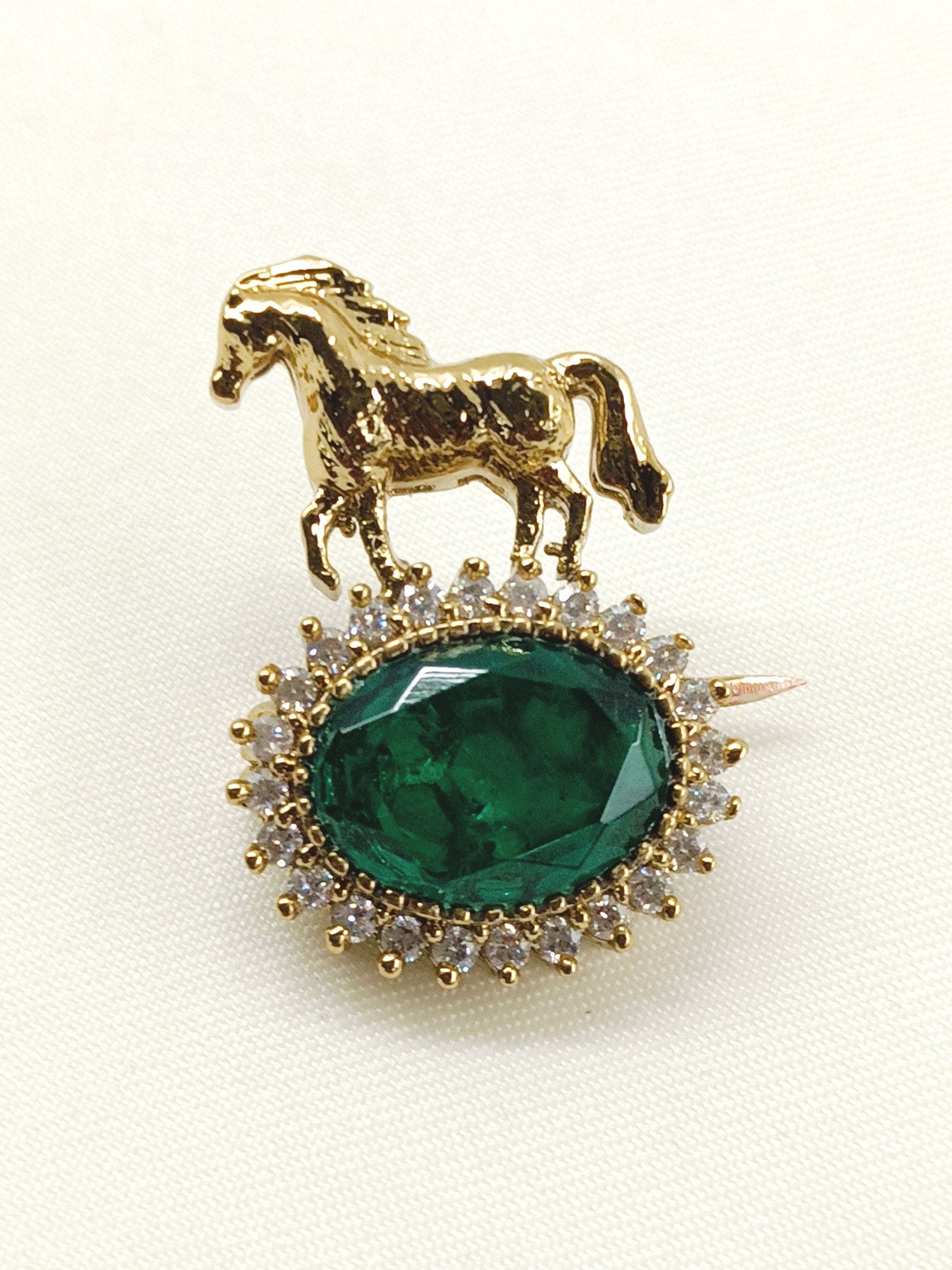 Saransh Green Horse Brooch
