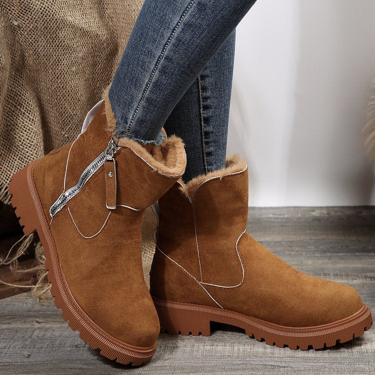 Women's Snowdrop Boots - Plush Lined Side Zip Ankle Boots (US 4-10.5)