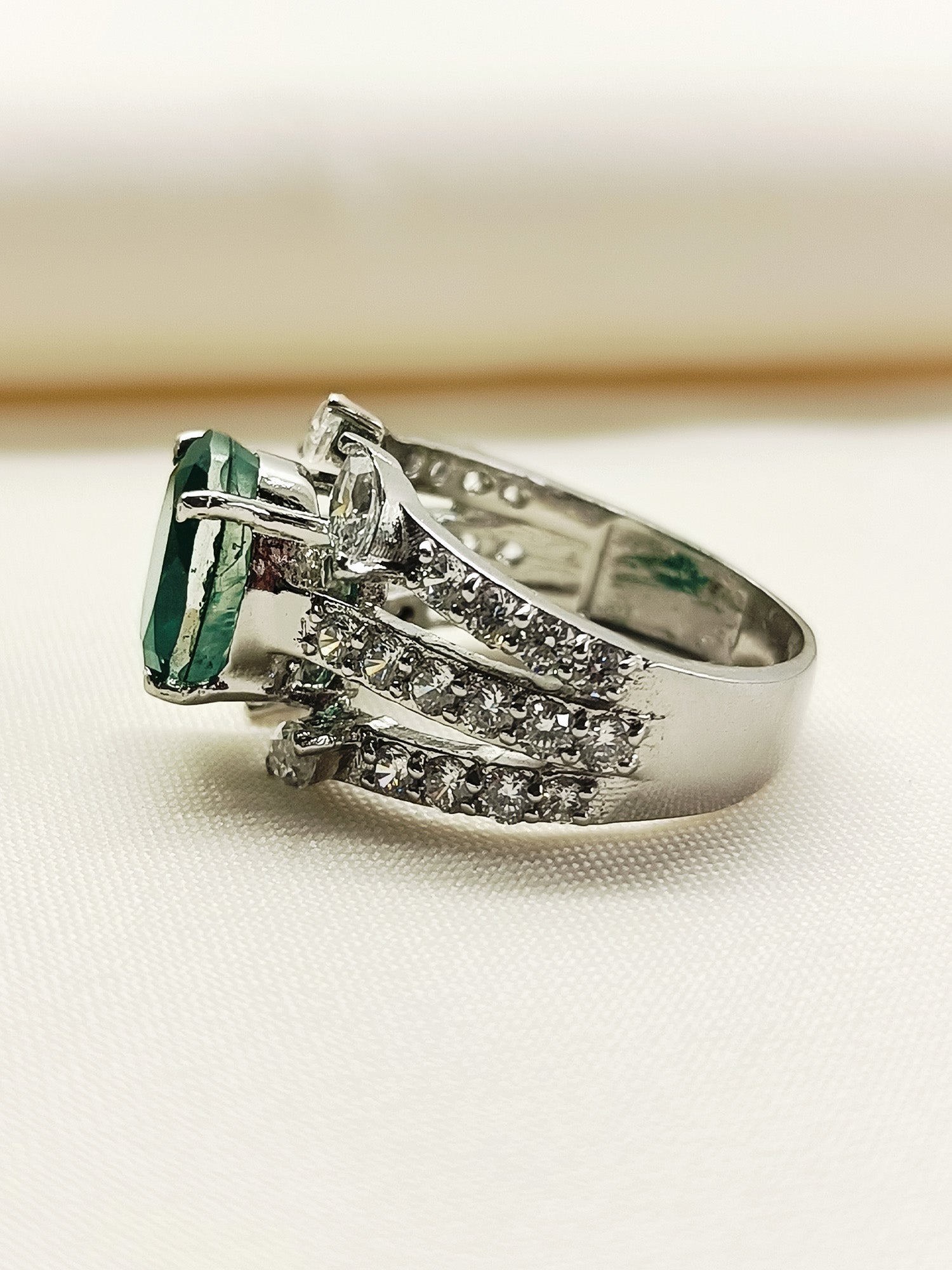 Theresa Green 92.5 Silver American Diamond Finger Ring - qivii