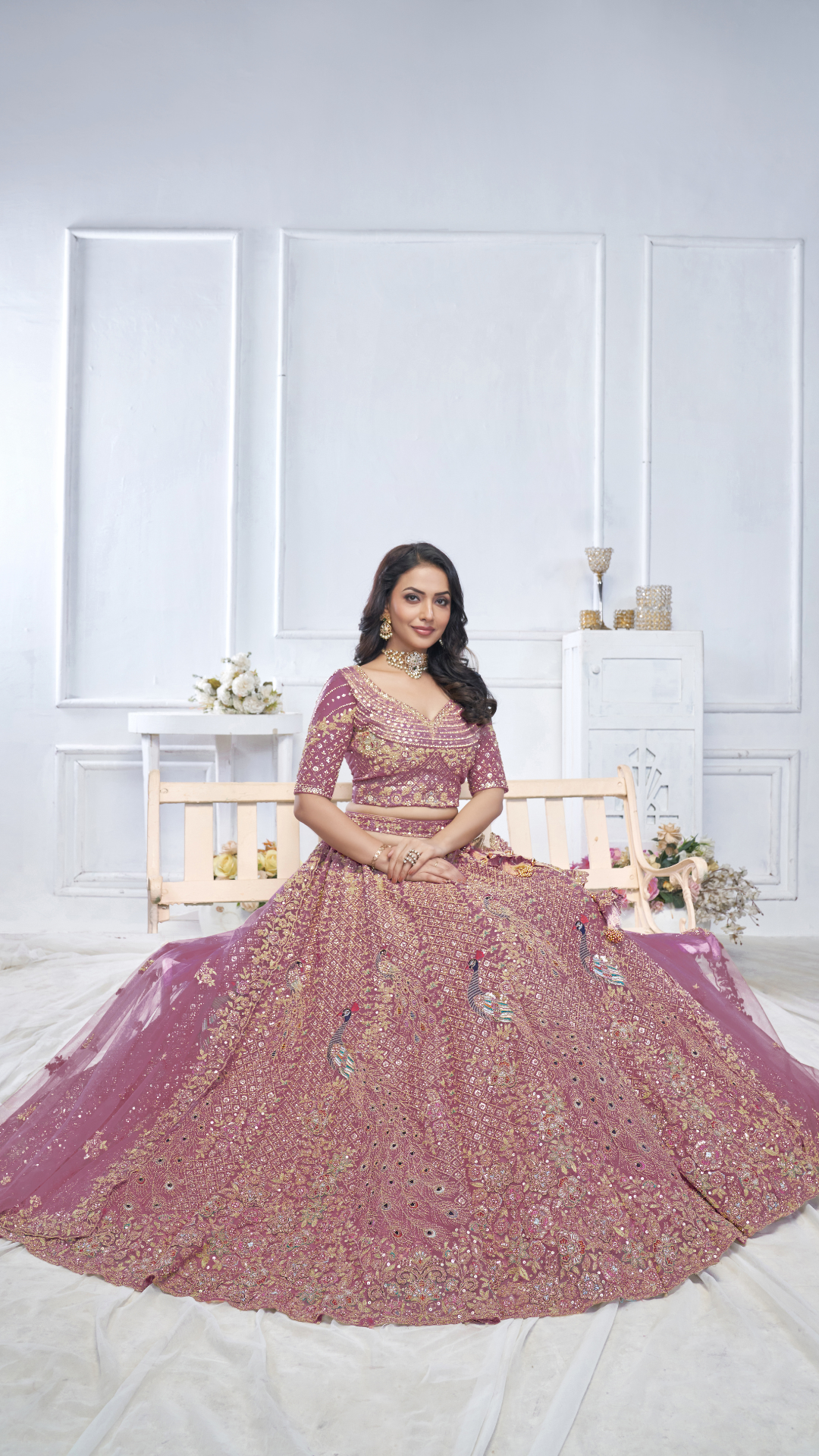 Graceful Onion bridal wear lehenga