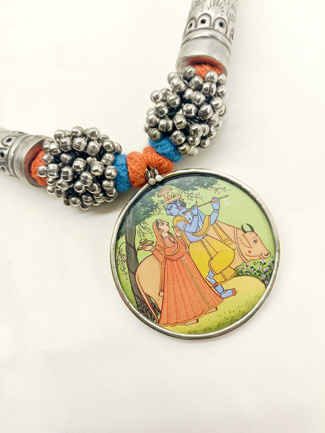 Amita Radha Krishna Oxidized Neckpiece