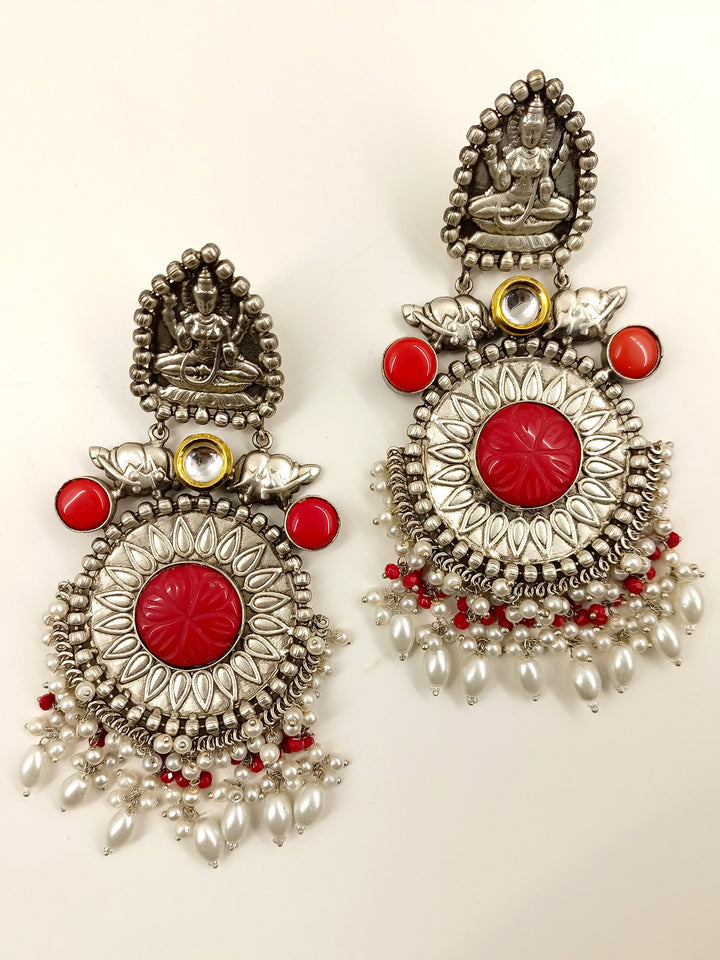 Riva Red Oxidized Earrings