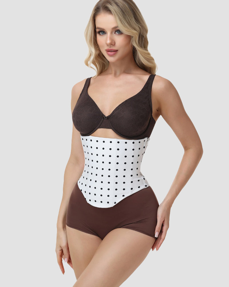 Polka Dot Lace-Up Back Hourglass Waist Corset