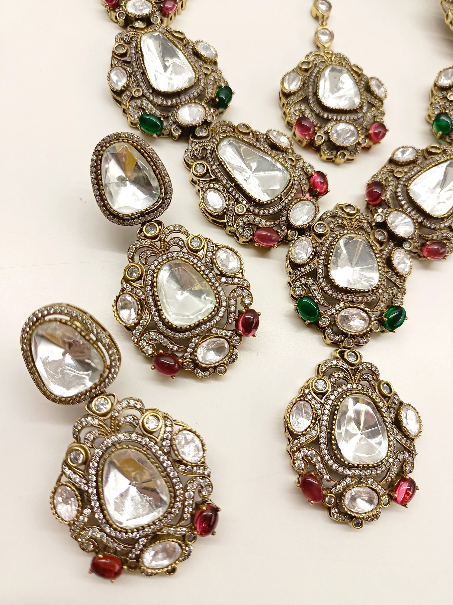 Nusrat M & G Kundan Polki Set - qivii