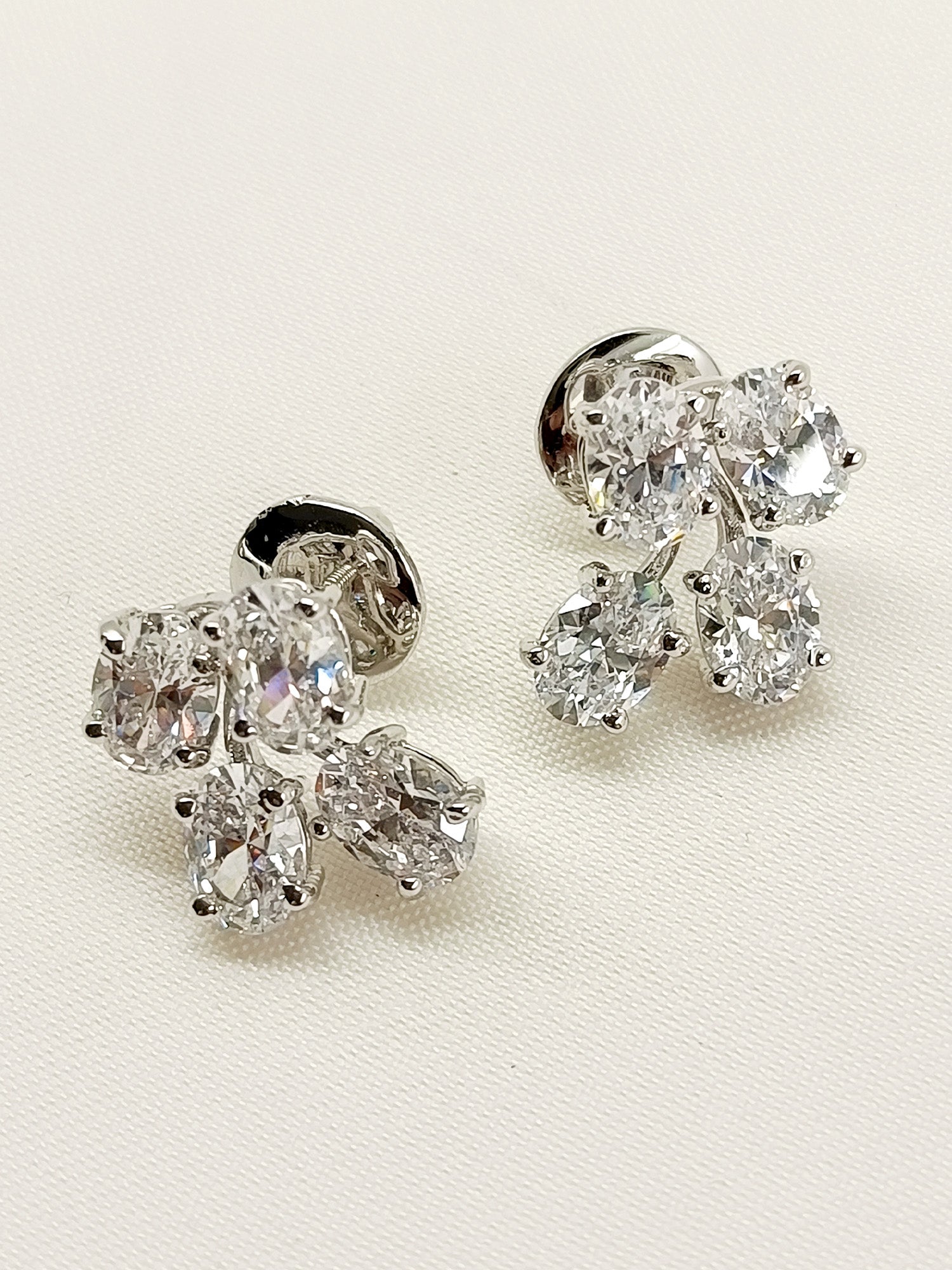 Nirvi 92.5 Silver Swarovski Stone Tops - qivii