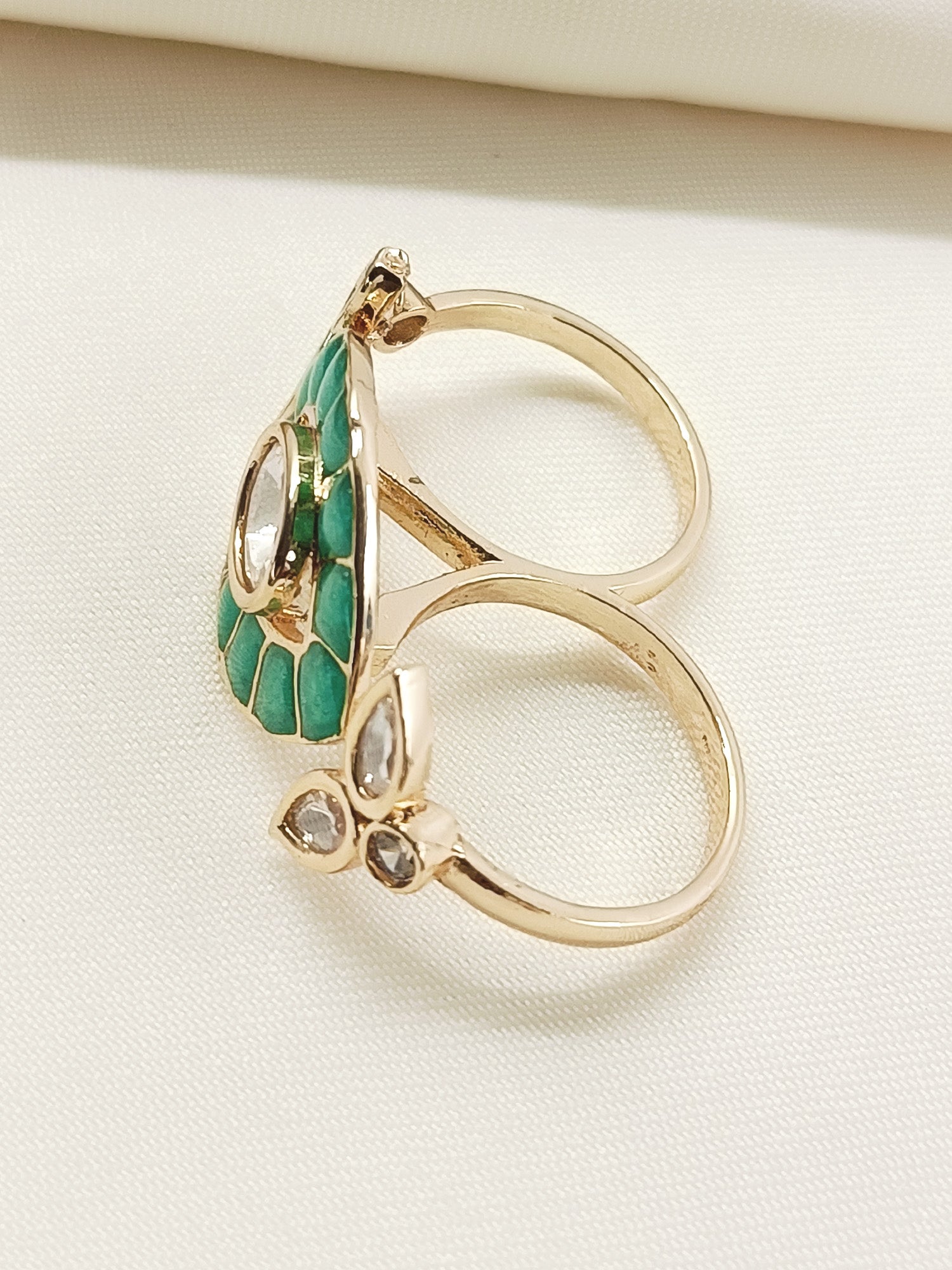 Reena Green Kundan Finger Ring