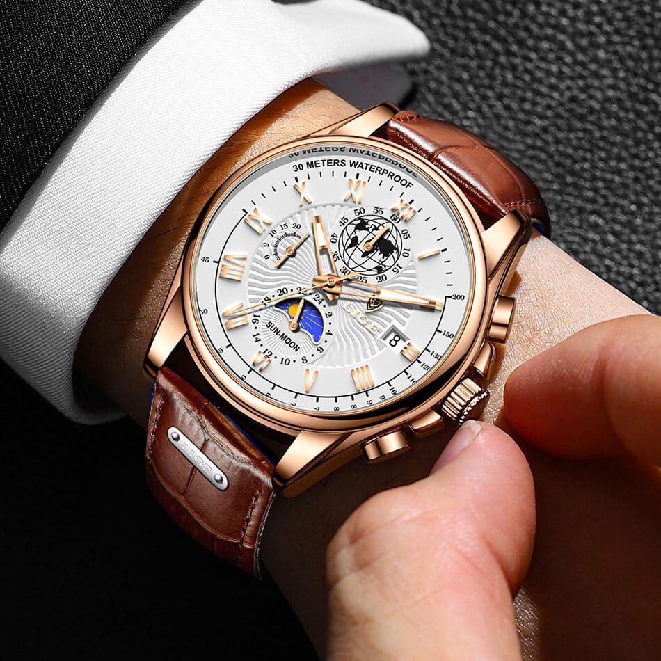 Lige Vintage Chronograph Watch  - By Qivii
