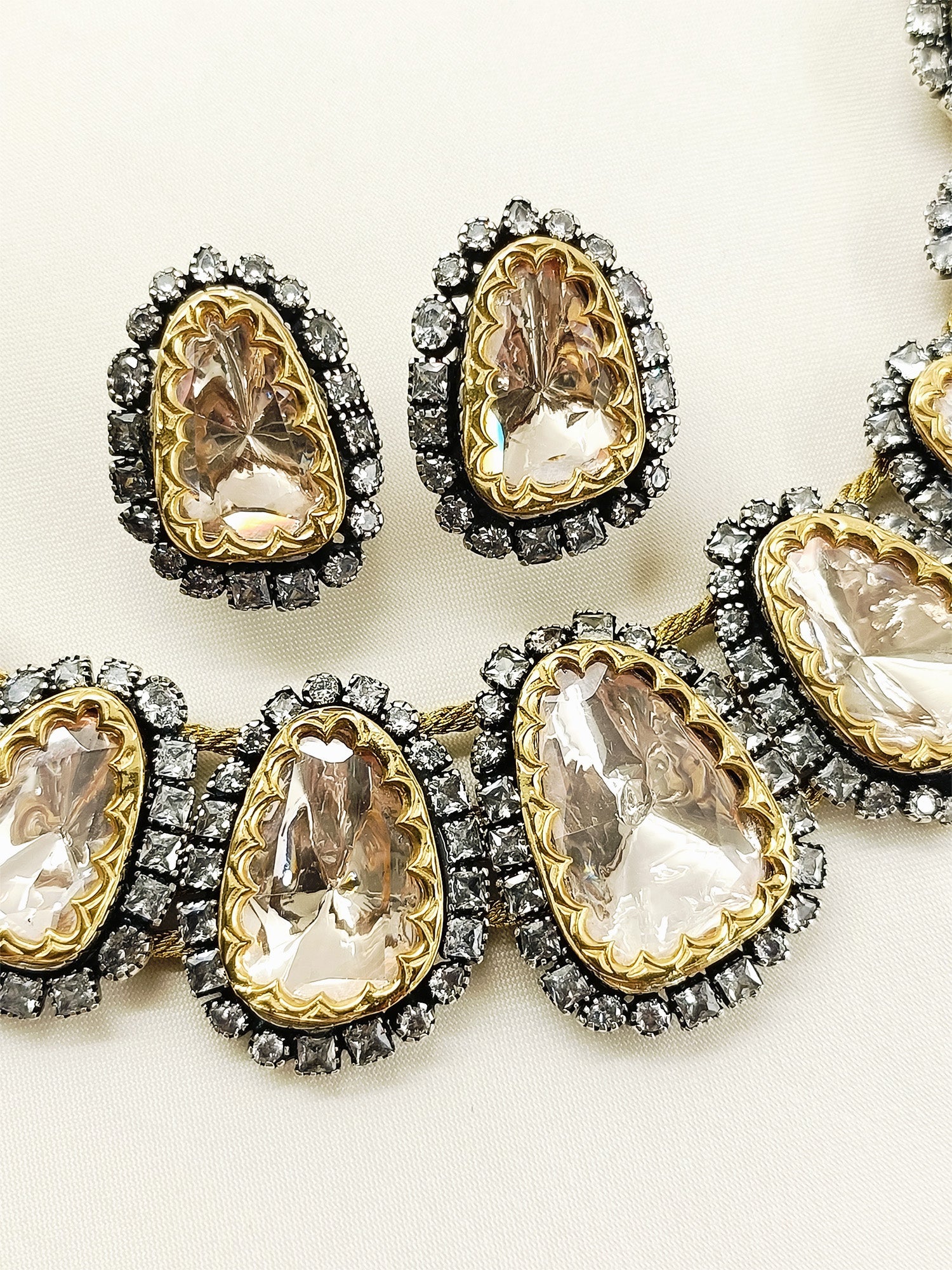 Nabila 92.5 Silver Moissonite Necklace Set