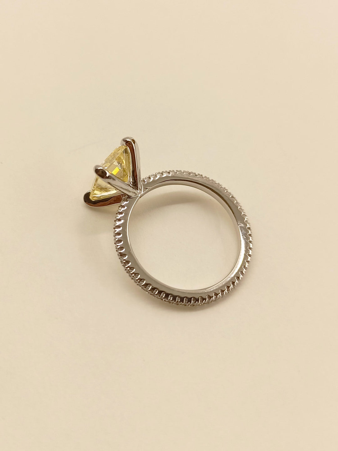  Beautiful Kaneri Yellow American Diamond Finger Ring with intricate detailing and elegant design