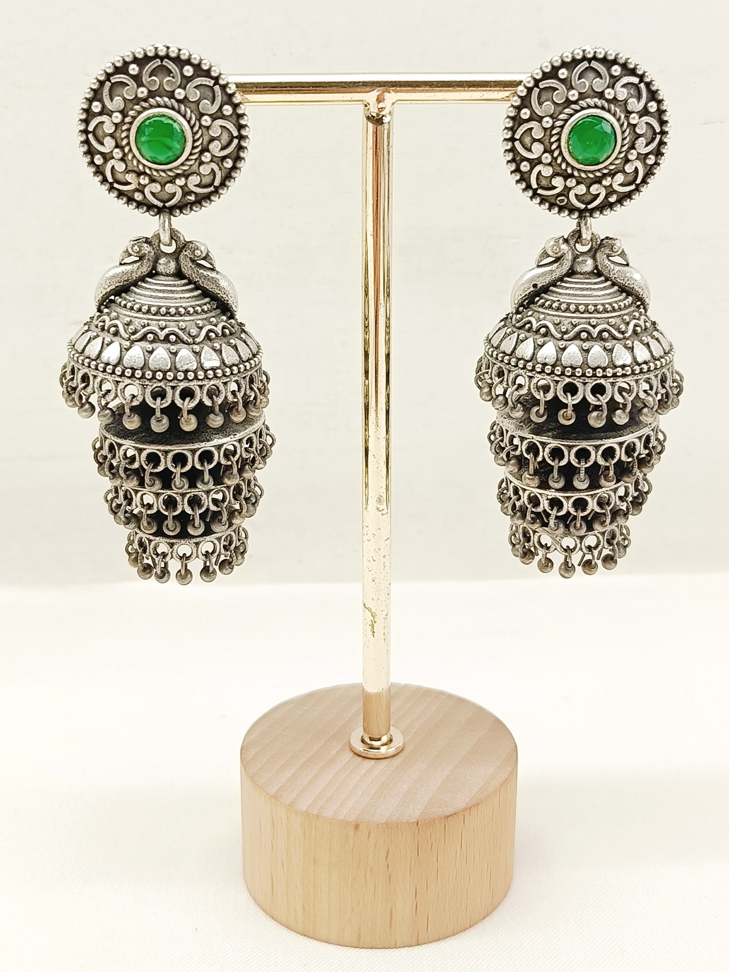 Lipi Green Oxidized Jhumki