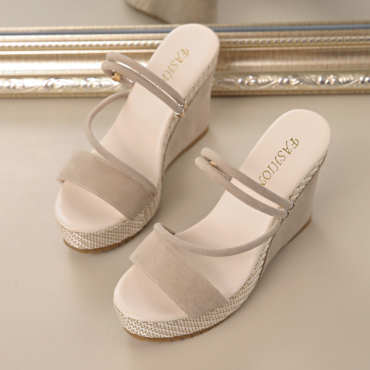 Women’s VelvetAir Ankle-Strap Platform Wedge Sandals – Breathable Suede Elegant Shoes (US 5–10.5)