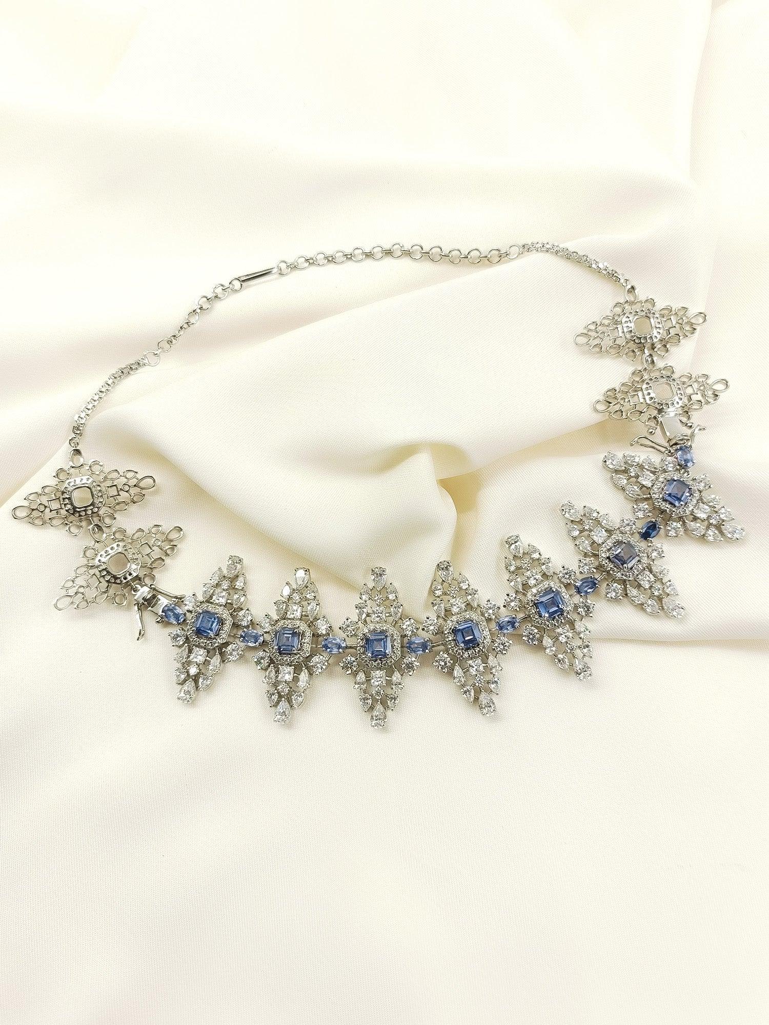 Deborah Lavender 92.5 Silver American Diamond Two In One Bracelet