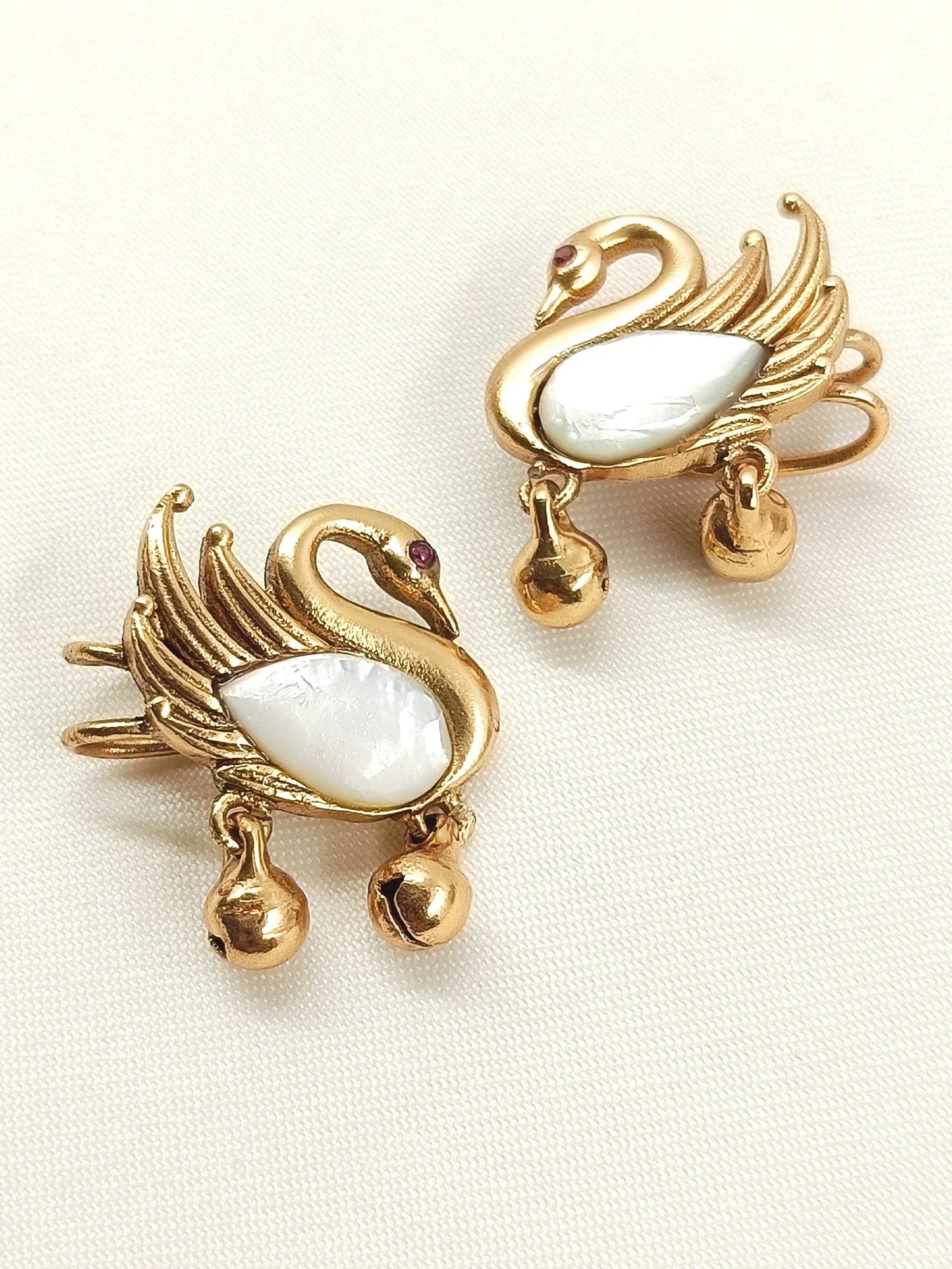 Rukmadhi White Kundan Earcuffs