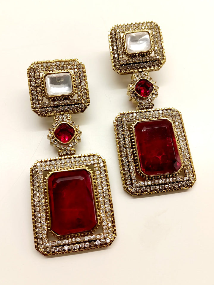 Aadita Maroon Victorian Earrings