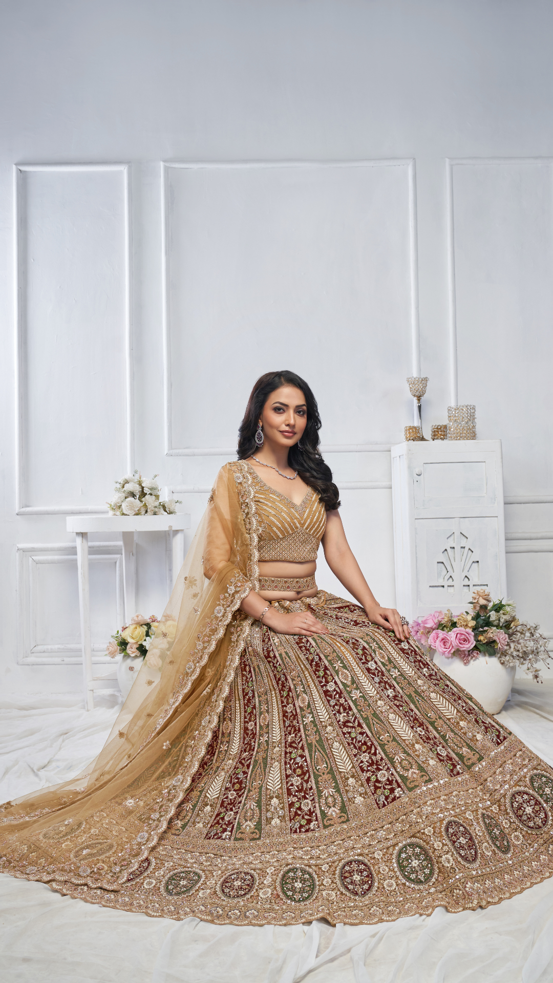 The Majestic Mustard bridal lehenga