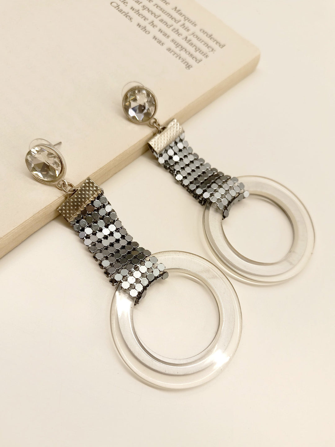 Fayola Silver Grey Earrings