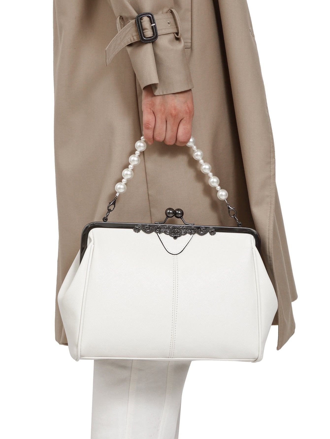 Women's British Vintage Oversized Bag – Multi-Way Shoulder/Tote Bag with Clip Closure