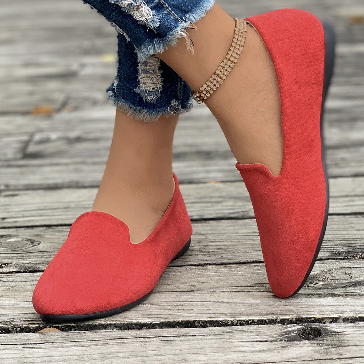 Women's Plus Size Pointed-Toe Slip-On Loafers Casual Flat Comfort Shoes