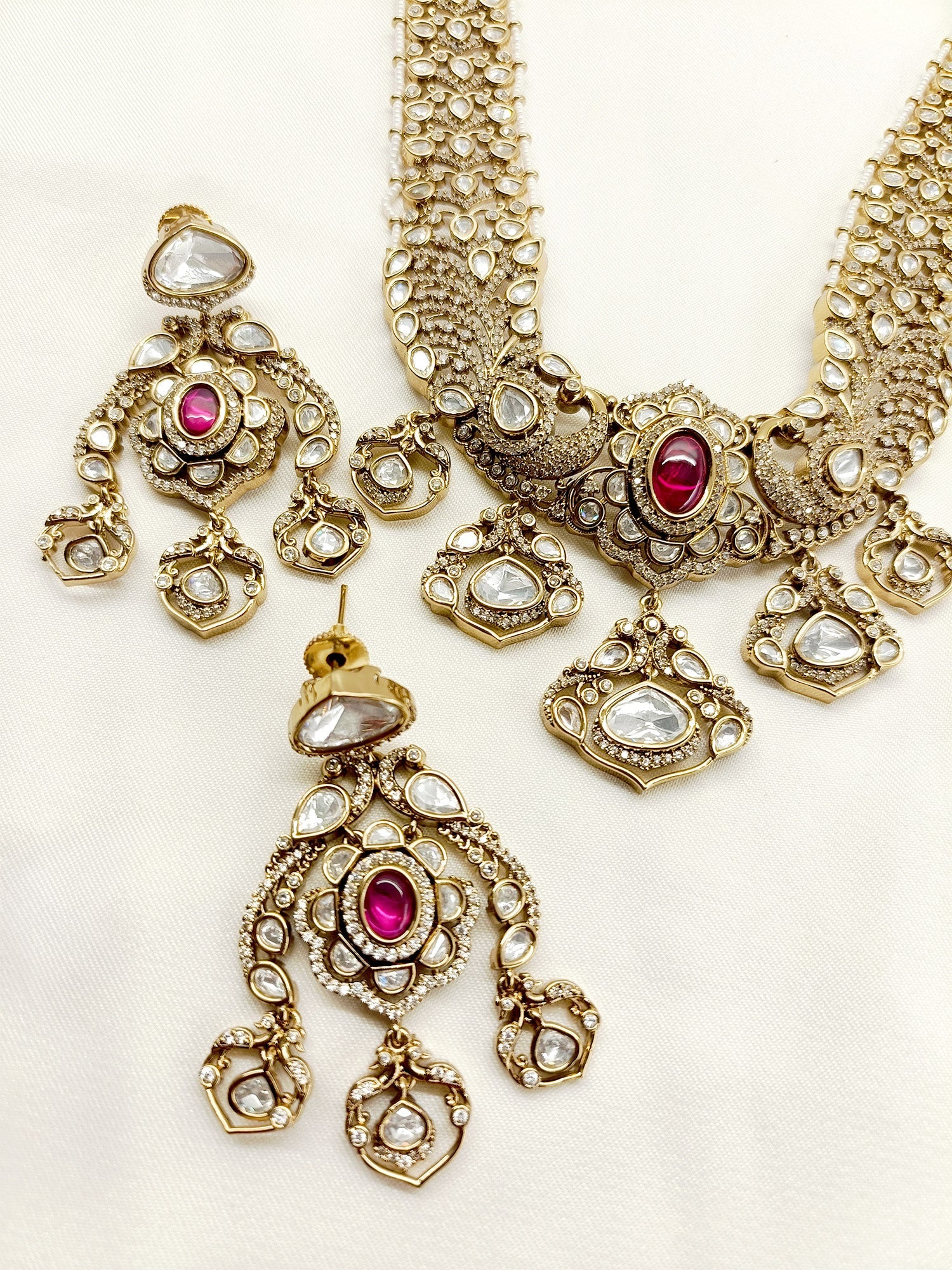 Masakali Maroon Long Polki Set - qivii