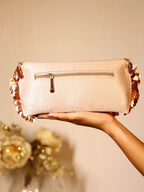 Aadila Rose Gold Evening Clutch